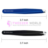 2pcs Top Rated Black & Blue Best Brow Tweezers Set